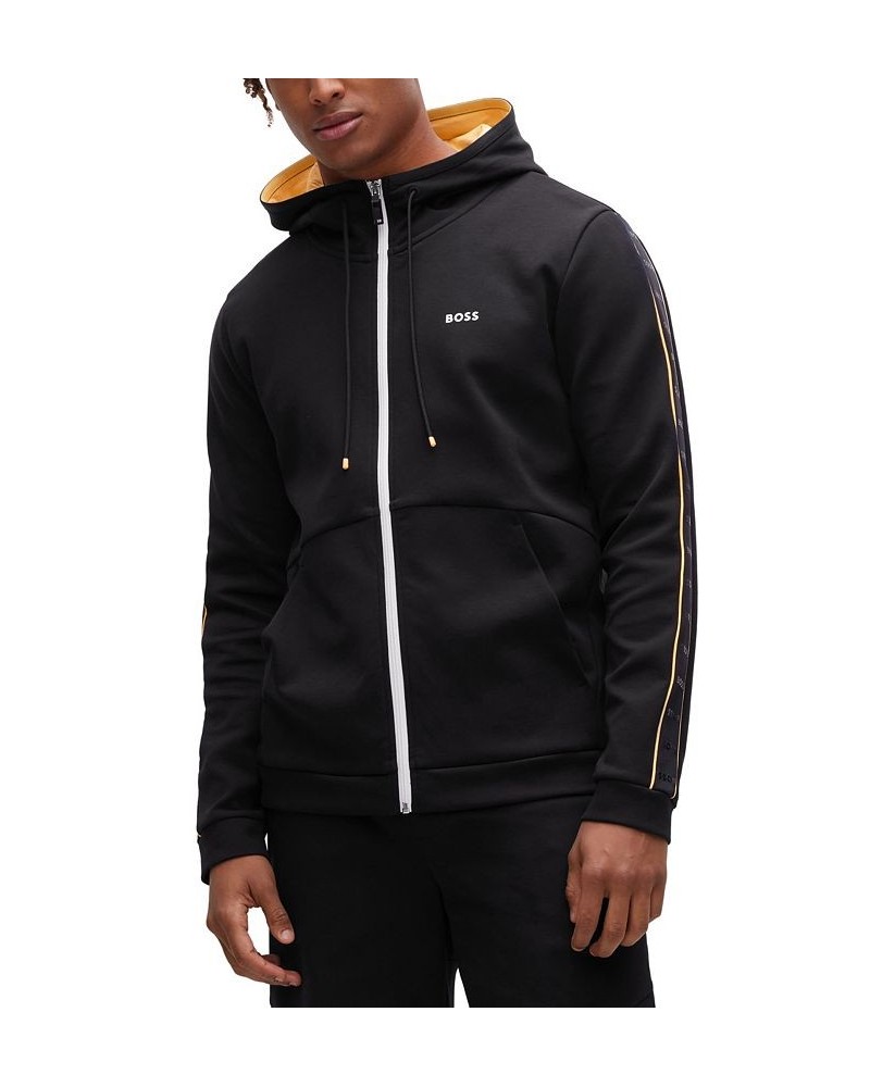 BOSS Men's Cotton-Blend Zip-Up Hoodie Black $85.68 Sweatshirt