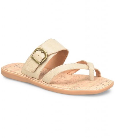 Women's Kelsee Comfort Flat Sandal Ivory/Cream $44.20 Shoes