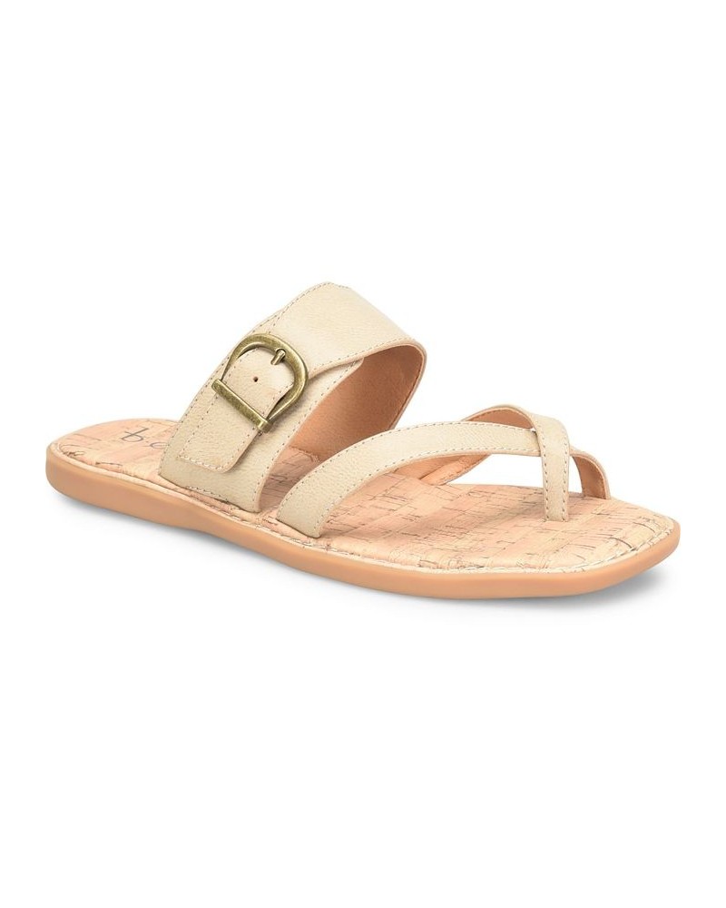 Women's Kelsee Comfort Flat Sandal Ivory/Cream $44.20 Shoes