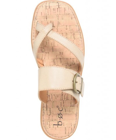 Women's Kelsee Comfort Flat Sandal Ivory/Cream $44.20 Shoes