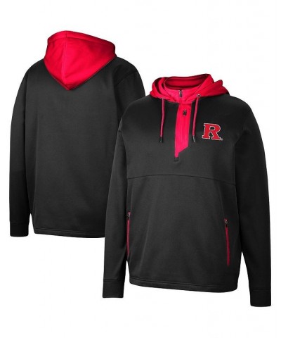 Men's Black Rutgers Scarlet Knights Luge 3.0 Quarter-Zip Hoodie $36.55 Sweatshirt