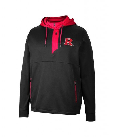 Men's Black Rutgers Scarlet Knights Luge 3.0 Quarter-Zip Hoodie $36.55 Sweatshirt