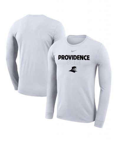 Men's White Providence Friars On Court Bench Long Sleeve T-shirt $24.00 T-Shirts