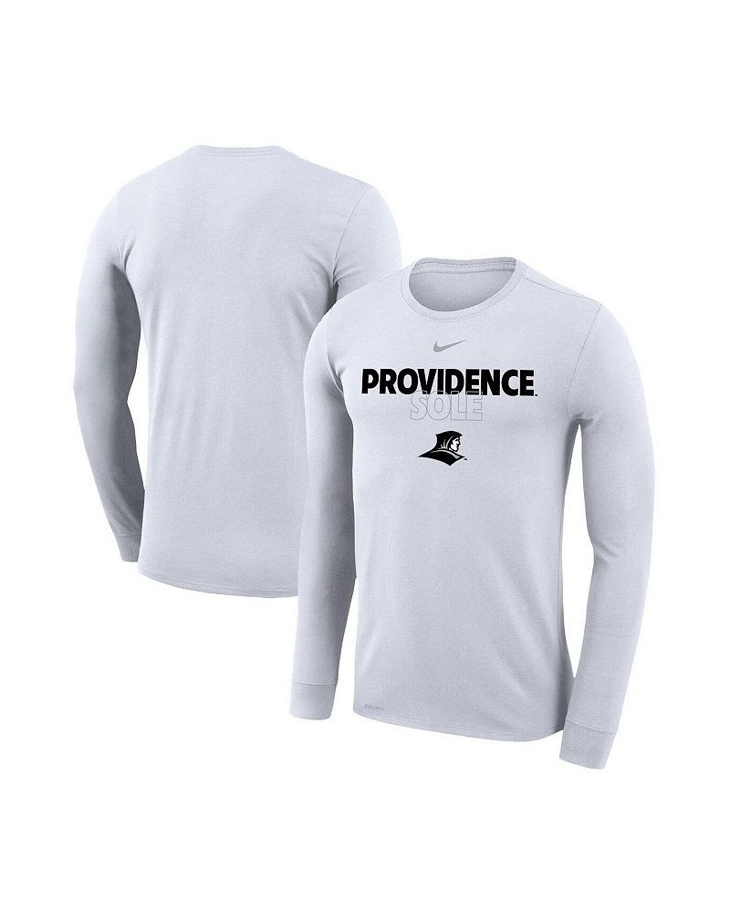 Men's White Providence Friars On Court Bench Long Sleeve T-shirt $24.00 T-Shirts