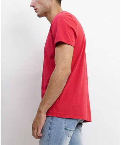 TMV002CJ Mens Cotton Jersey Short-Sleeve V-Neck T-Shirt Red $25.76 T-Shirts