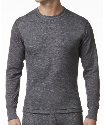 Men's 2 Layer Merino Wool Blend Thermal Long Sleeve Shirt Gray $32.49 Undershirt