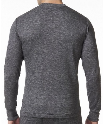 Men's 2 Layer Merino Wool Blend Thermal Long Sleeve Shirt Gray $32.49 Undershirt