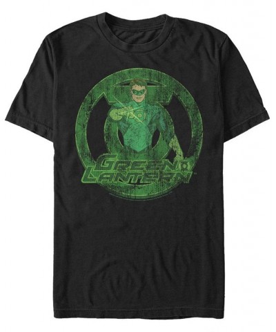 Dc Men's Green Lantern Distressed Portrait Logo Short Sleeve T-Shirt $20.99 T-Shirts