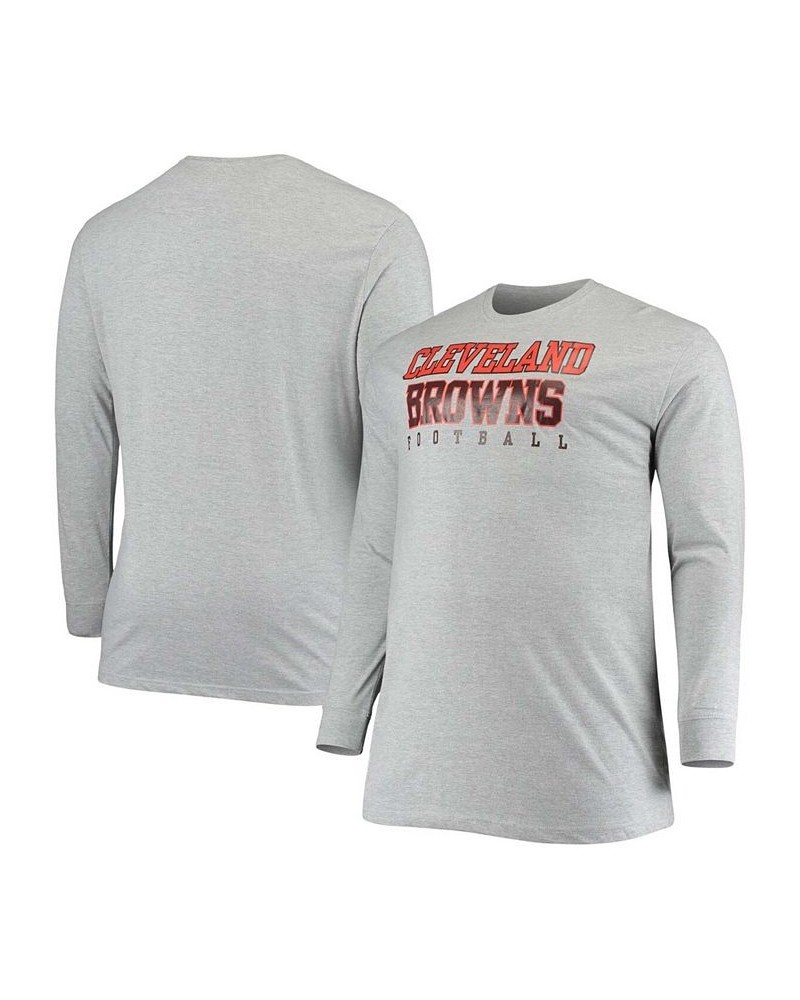 Men's Big and Tall Heathered Gray Cleveland Browns Practice Long Sleeve T-shirt $19.60 T-Shirts