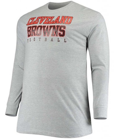 Men's Big and Tall Heathered Gray Cleveland Browns Practice Long Sleeve T-shirt $19.60 T-Shirts