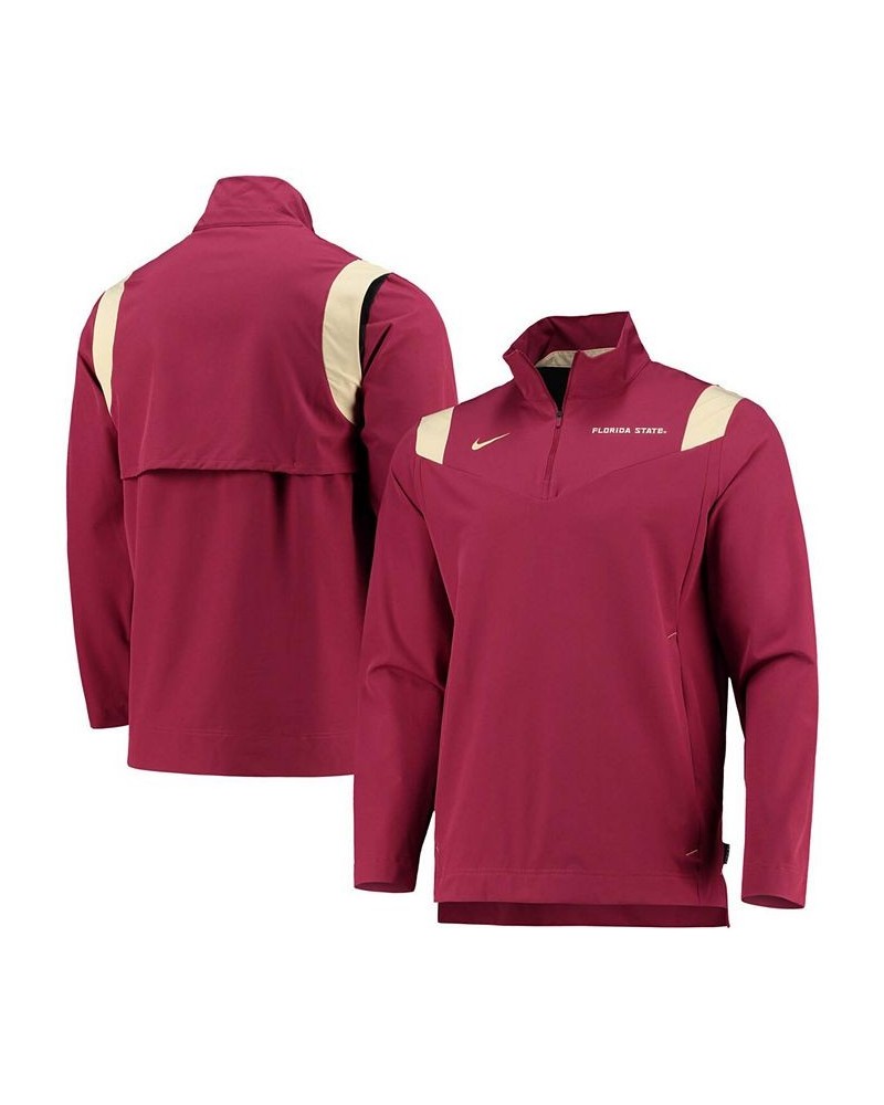 Men's Garnet Florida State Seminoles 2021 Team Coach Quarter-Zip Jacket $37.09 Jackets