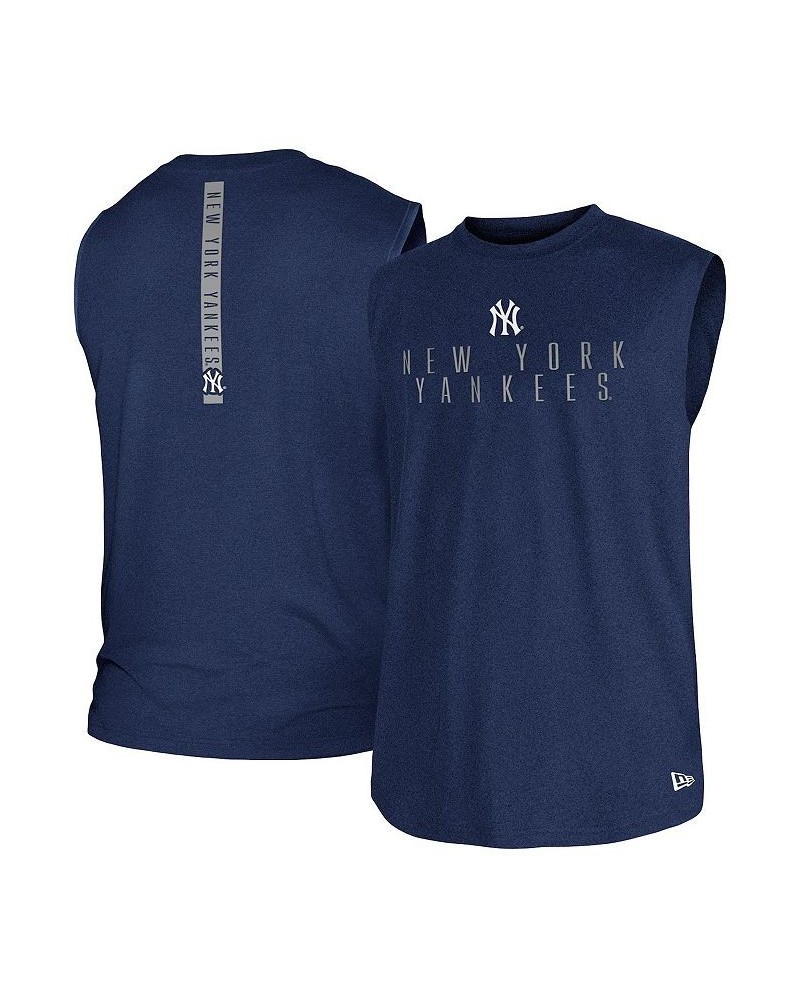 Men's Navy New York Yankees Team Muscle Tank Top $21.60 T-Shirts