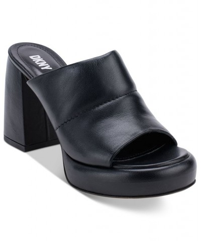 Women's Benedetta Slip-On Platform Sandals Black $47.68 Shoes