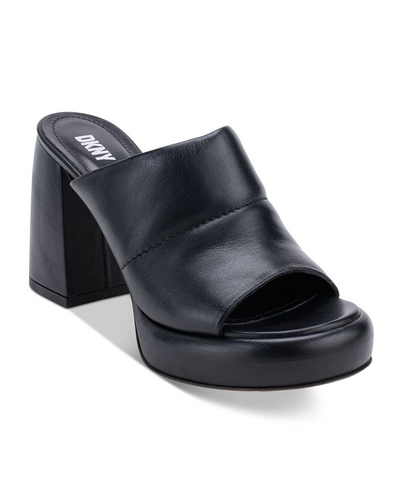 Women's Benedetta Slip-On Platform Sandals Black $47.68 Shoes