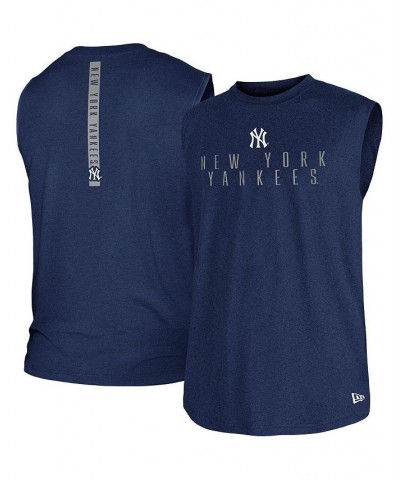 Men's Navy New York Yankees Team Muscle Tank Top $21.60 T-Shirts