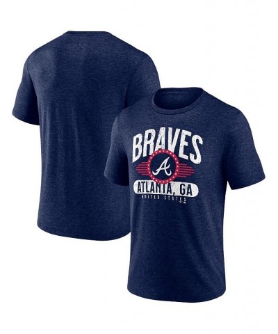 Men's Branded Heathered Navy Atlanta Braves Badge of Honor Tri-Blend T-shirt $20.25 T-Shirts