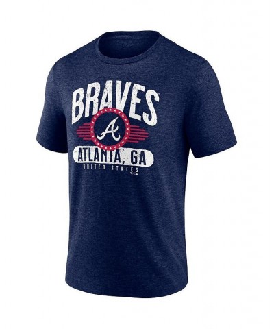 Men's Branded Heathered Navy Atlanta Braves Badge of Honor Tri-Blend T-shirt $20.25 T-Shirts