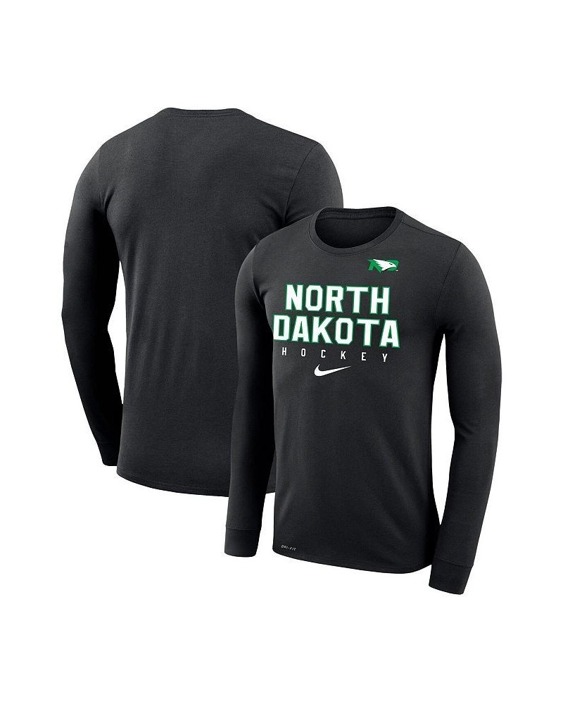 Men's Black North Dakota Hockey Legend Performance Long Sleeve T-shirt $26.49 T-Shirts