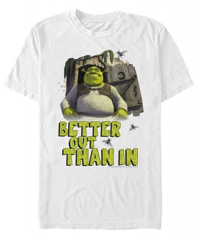 Shrek Men's Better Out Than In Outhouse Portrait Short Sleeve T-Shirt White $16.80 T-Shirts