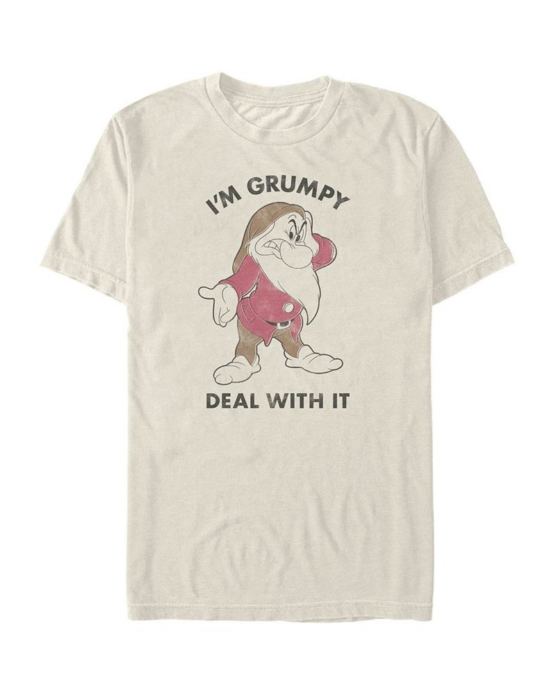 Disney Men's Snow White and the Seven Dwarfs I'm Grumpy Deal with it, Short Sleeve T-Shirt Tan/Beige $20.29 T-Shirts