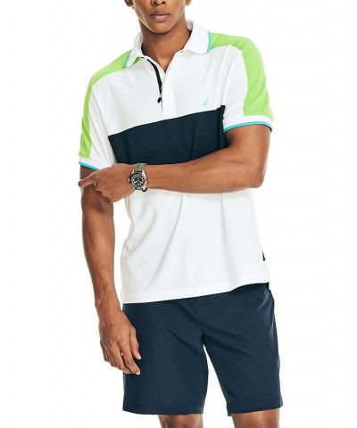 Men's Navtech Performance Sustainably Crafted Classic-Fit Chest-Stripe Polo Shirt White $38.49 Shirts