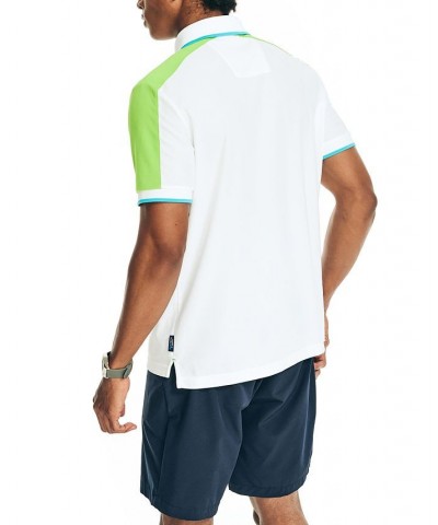 Men's Navtech Performance Sustainably Crafted Classic-Fit Chest-Stripe Polo Shirt White $38.49 Shirts