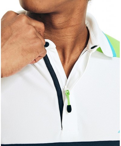 Men's Navtech Performance Sustainably Crafted Classic-Fit Chest-Stripe Polo Shirt White $38.49 Shirts