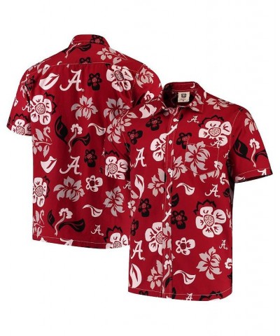 Men's Crimson Alabama Crimson Tide Floral Button-Up Shirt $28.70 Shirts