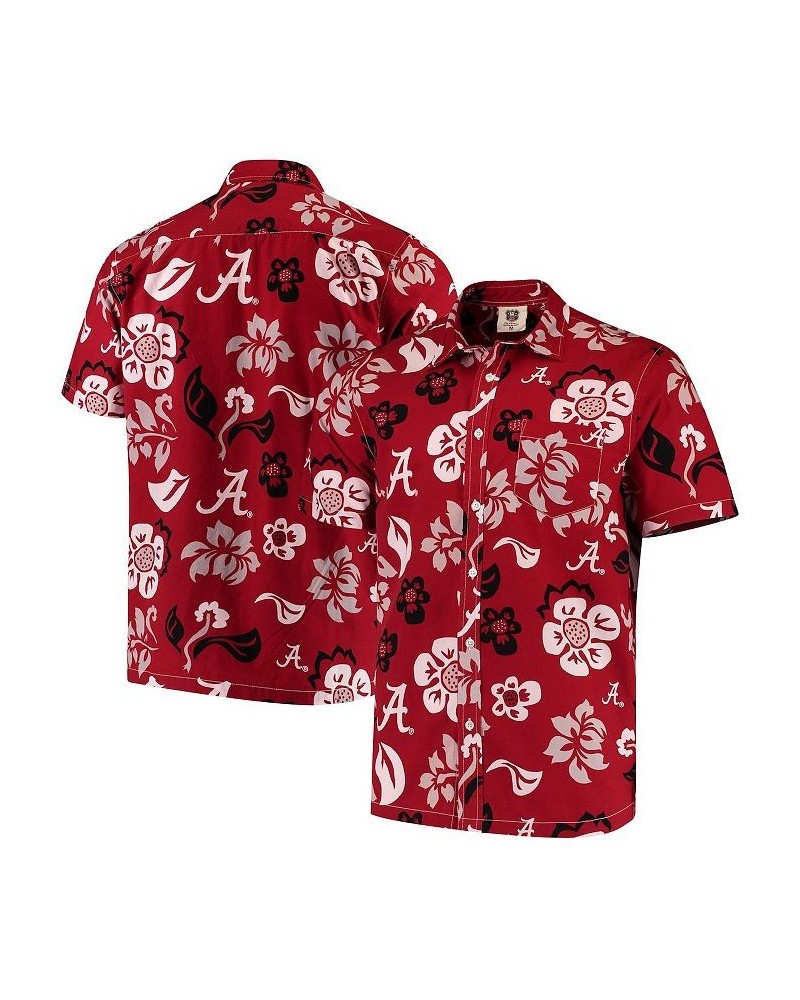 Men's Crimson Alabama Crimson Tide Floral Button-Up Shirt $28.70 Shirts