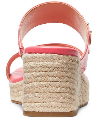 Women's Jilly Espadrille Platform Wedge Slide Sandals Pink $54.74 Shoes