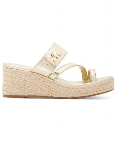 Women's Jilly Espadrille Platform Wedge Slide Sandals Pink $54.74 Shoes