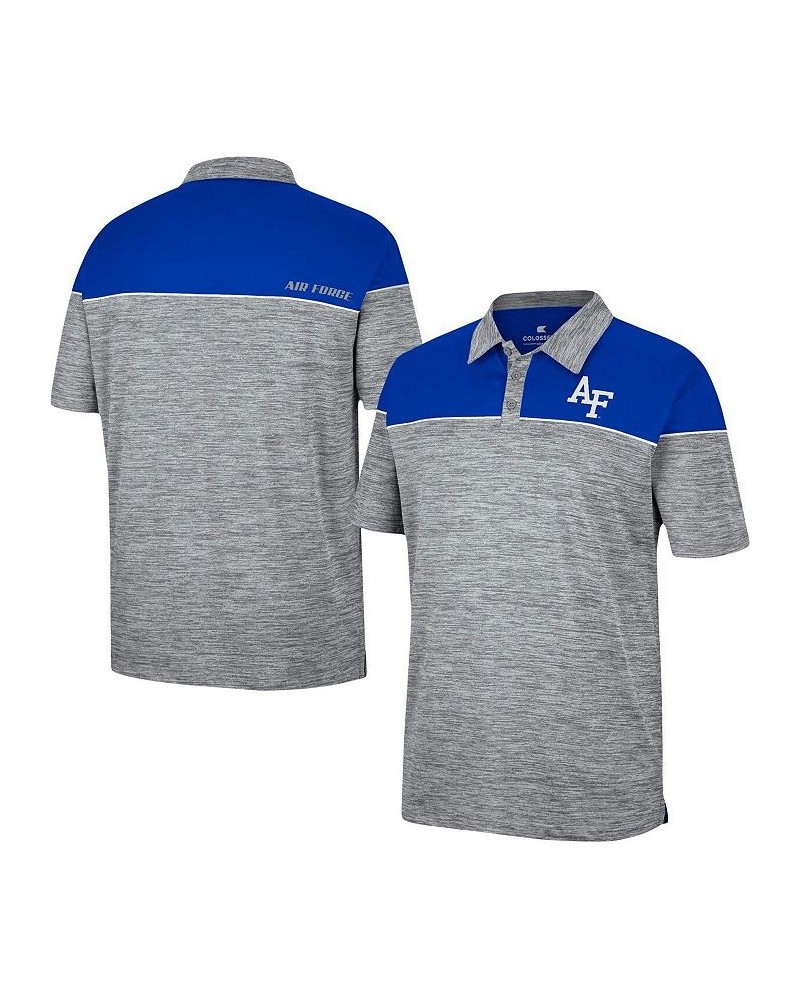 Men's Heathered Gray, Royal Air Force Falcons Birdie Polo Shirt $25.85 Polo Shirts