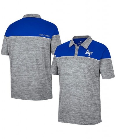 Men's Heathered Gray, Royal Air Force Falcons Birdie Polo Shirt $25.85 Polo Shirts