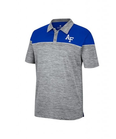 Men's Heathered Gray, Royal Air Force Falcons Birdie Polo Shirt $25.85 Polo Shirts