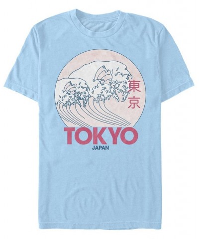 Men's Tokyo Vintage-Like Short Sleeve Crew T-shirt Blue $14.35 T-Shirts