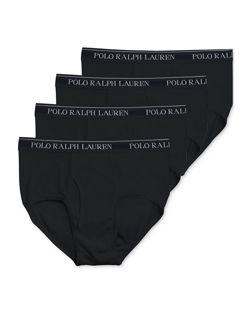 Men's 4-Pk. Classic-Fit Mid-Rise Briefs Black $19.19 Underwear