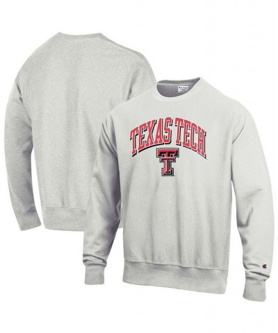 Men's Gray Texas Tech Red Raiders Arch Over Logo Reverse Weave Pullover Sweatshirt $37.40 Sweatshirt