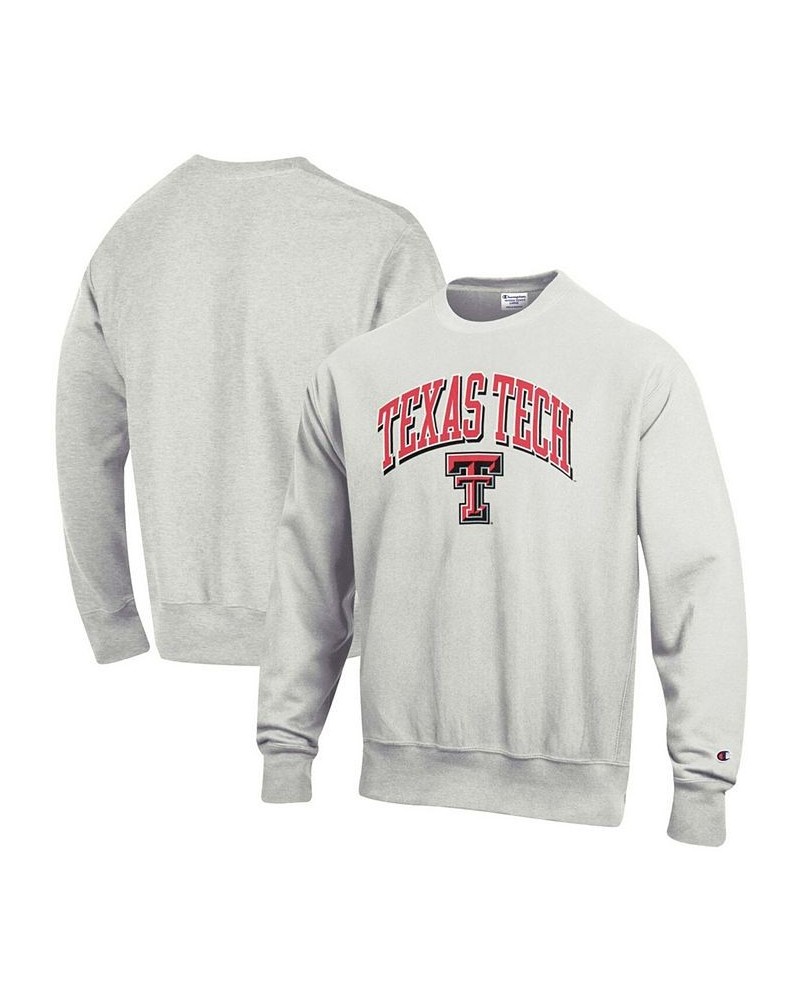 Men's Gray Texas Tech Red Raiders Arch Over Logo Reverse Weave Pullover Sweatshirt $37.40 Sweatshirt