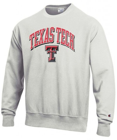 Men's Gray Texas Tech Red Raiders Arch Over Logo Reverse Weave Pullover Sweatshirt $37.40 Sweatshirt