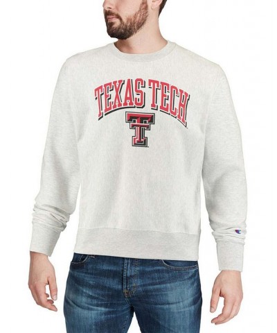 Men's Gray Texas Tech Red Raiders Arch Over Logo Reverse Weave Pullover Sweatshirt $37.40 Sweatshirt