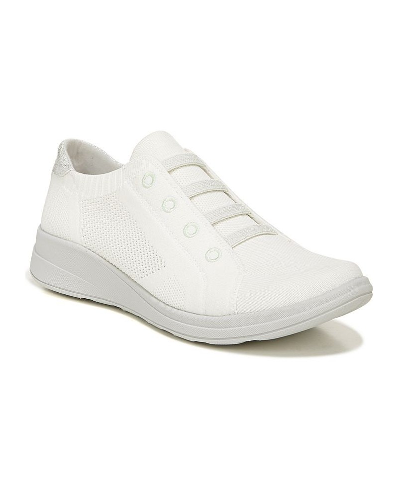 Golden Knit Washable Slip-on Sneakers White $44.20 Shoes