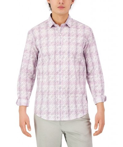 Men's Long-Sleeve Domina Plaid Yarn-Dyed Shirt Purple $20.05 Shirts