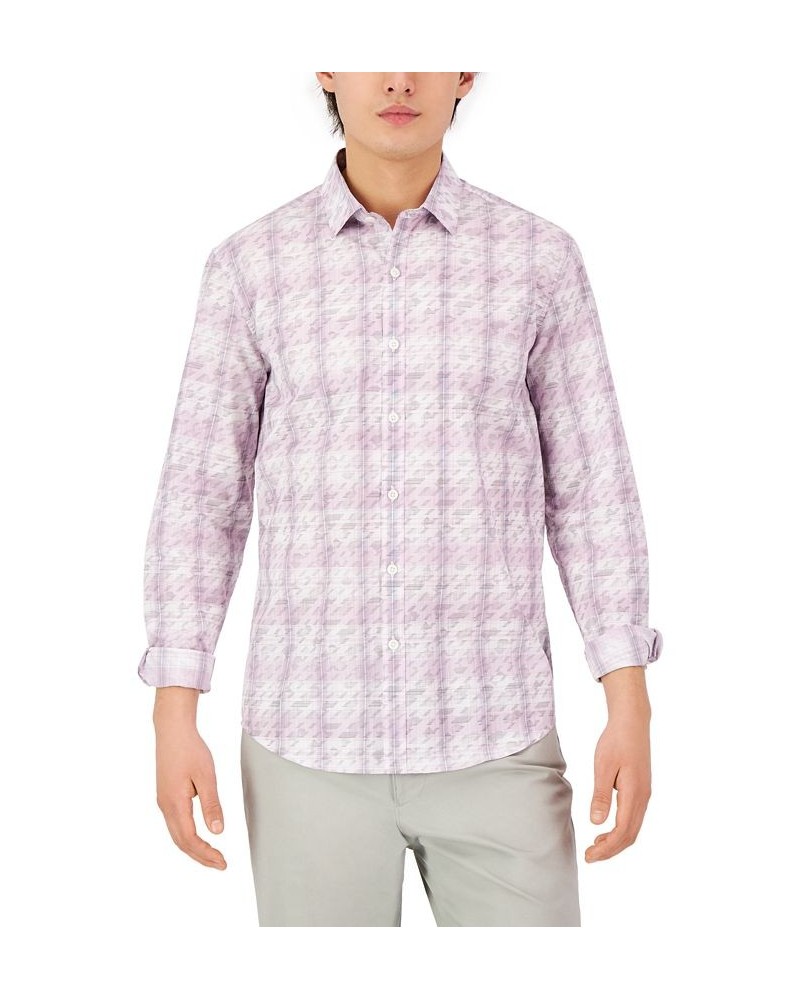 Men's Long-Sleeve Domina Plaid Yarn-Dyed Shirt Purple $20.05 Shirts