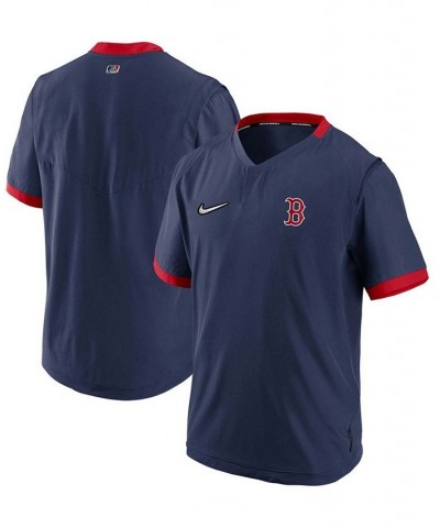 Men's Navy, Red Boston Red Sox Authentic Collection Short Sleeve Hot Pullover Jacket $38.70 Jackets