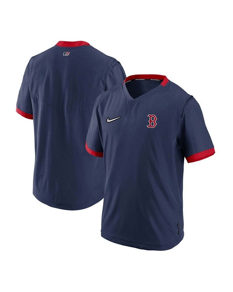 Men's Navy, Red Boston Red Sox Authentic Collection Short Sleeve Hot Pullover Jacket $38.70 Jackets