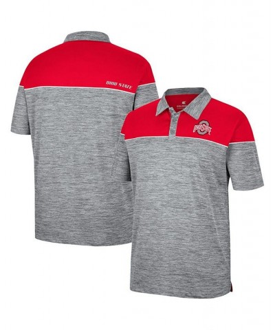 Men's Heathered Gray, Scarlet Ohio State Buckeyes Birdie Polo Shirt $31.19 Polo Shirts