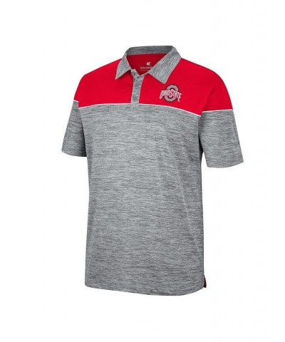 Men's Heathered Gray, Scarlet Ohio State Buckeyes Birdie Polo Shirt $31.19 Polo Shirts