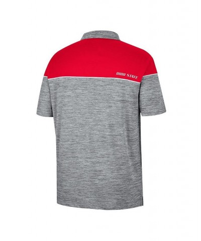 Men's Heathered Gray, Scarlet Ohio State Buckeyes Birdie Polo Shirt $31.19 Polo Shirts