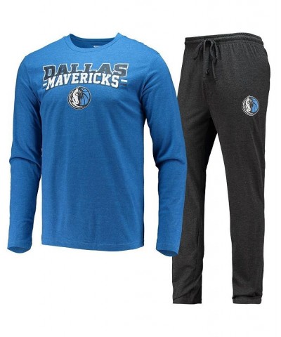 Men's Black, Blue Dallas Mavericks Long Sleeve T-shirt and Pants Sleep Set $32.44 Pajama