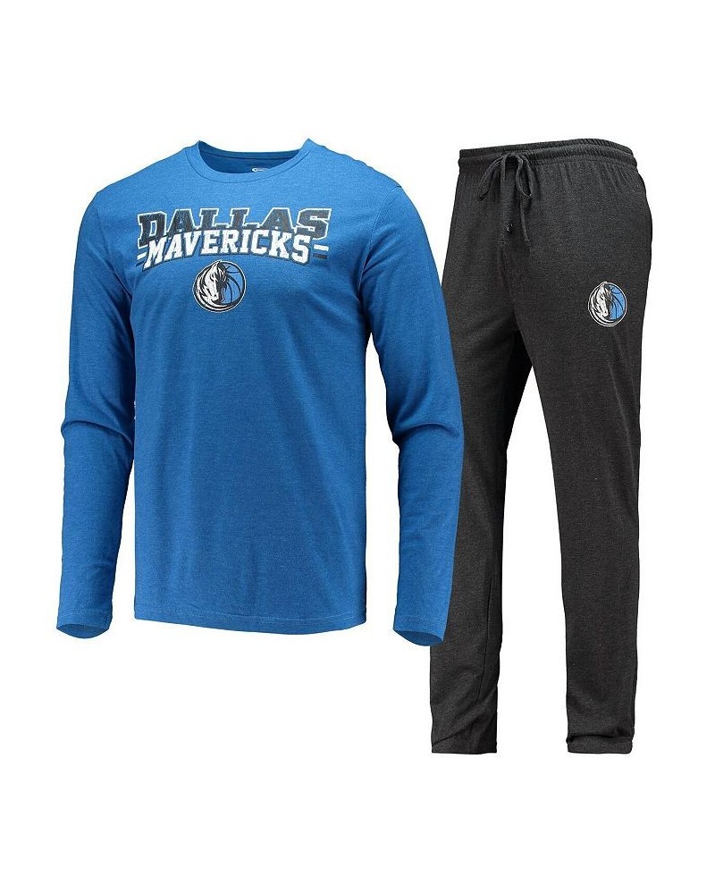 Men's Black, Blue Dallas Mavericks Long Sleeve T-shirt and Pants Sleep Set $32.44 Pajama